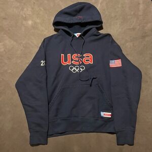 Vintage Roots 2002‎ USA Olympic Team Navy Blue Hoodie Mens Size Large Pullover